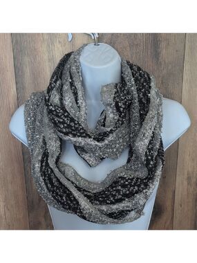 Vanity Elegant Black and Silver Infinity Scarf